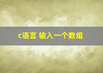 c语言 输入一个数组